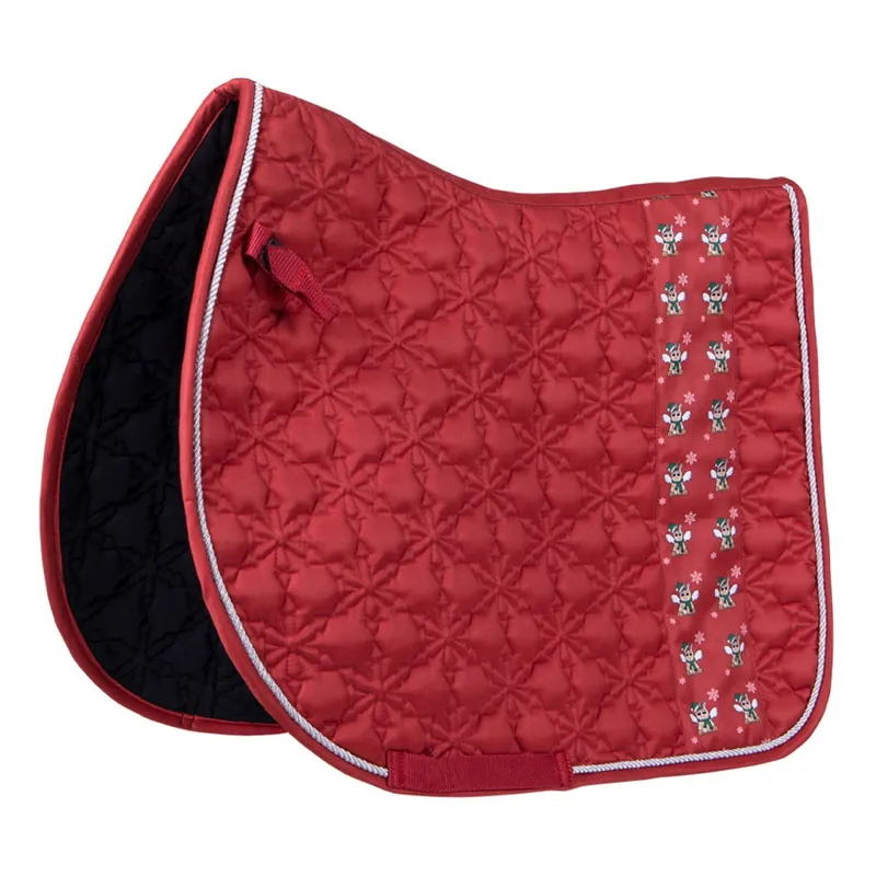 QHP Merry Christmas All Purpose Saddle Pad - Red